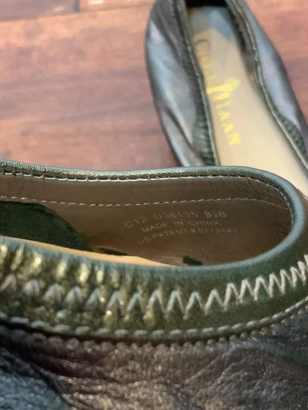 Cole Haan Silver Leather Toecap Wedge Heels, Size 8.5